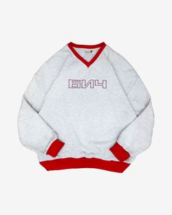 Толстовка Винтаж RedLogo Оверсайз Серая