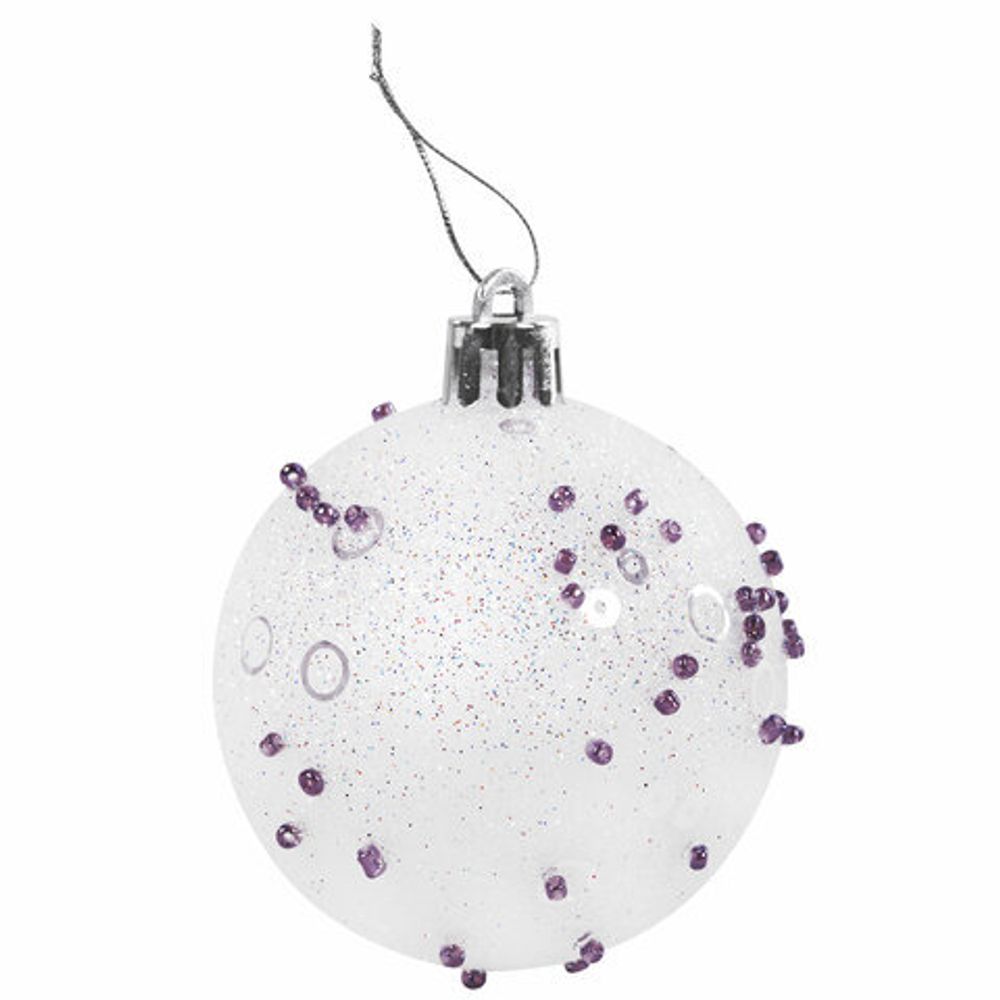 Шары ёлочные 9 шт., 6 см, "Crystal Silence", пластик, цвет: белый/серебристый, ЗОЛОТАЯ СКАЗКА, 591988