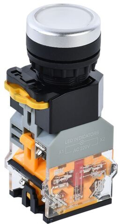 Кнопка управления D8-11D d=22мм 1з+1р с подсветкой белая IEK