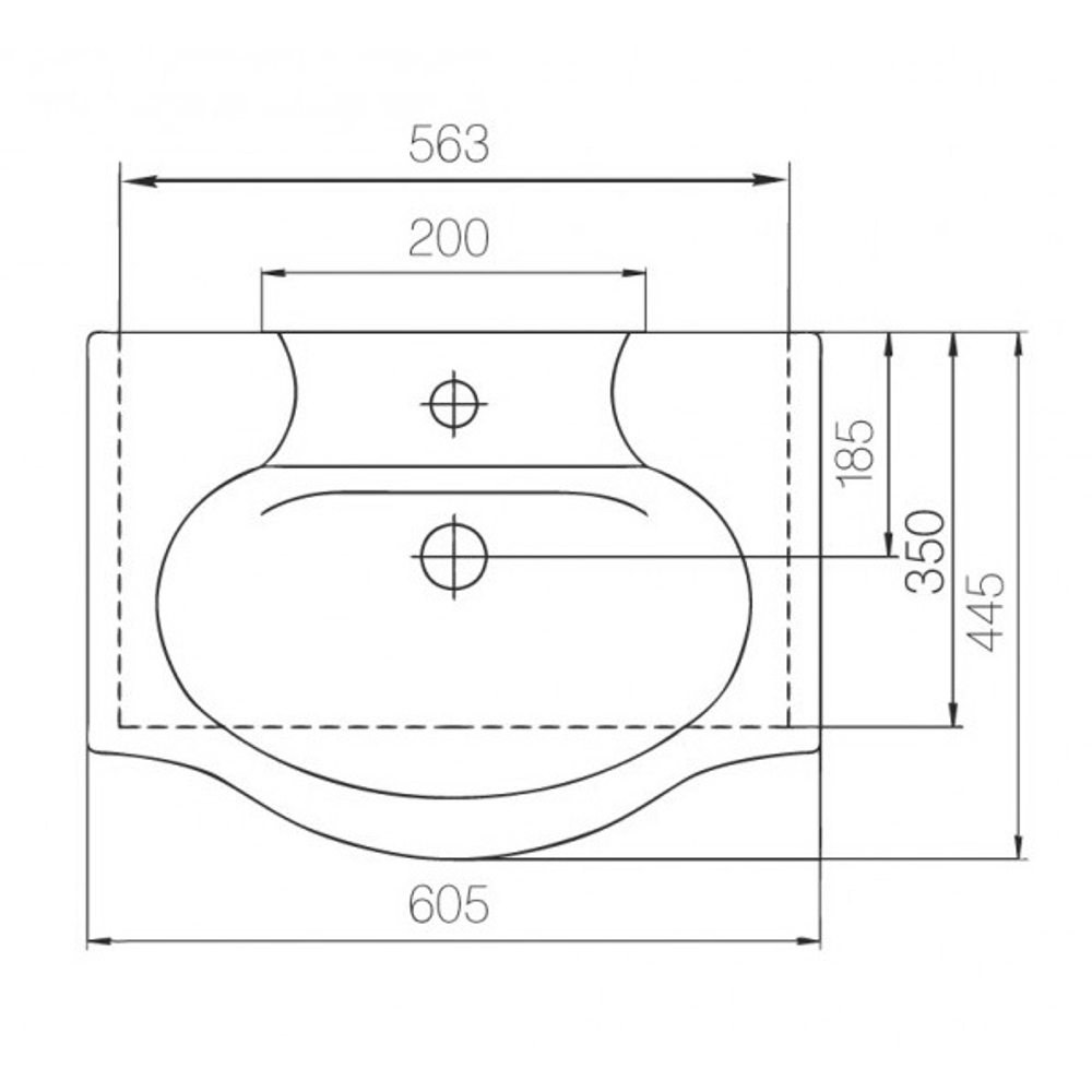 Раковина накладная "Элегия-60" белая (Rosa)