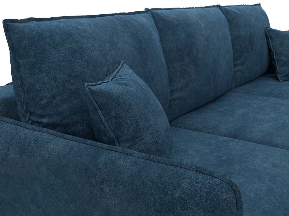 Диван угловой Лига-064 НПБ угол универсальный ВЕЛЮР BRUT 11 синий