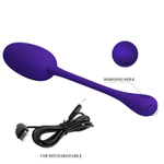 Фиолетовое перезаряжаемое виброяйцо Knucker (Цвет: фиолетовый)