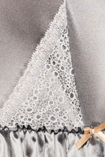 Серебристое ками на косточках с пажами Halla corset SM (42-44) (Цвет: серебряный)