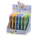 Ручка шариковая, Basir, синие чернила, серия "РАКЕТА", корпус в форме ракеты, с фонариком, 30 шт