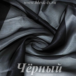 Органза матовая, Черная, ширина 150 см, 80 ден, опт от 10 м