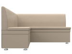 Диван кухонный угловой Уют левый угол, Бежевый, Экокожа, 28383L