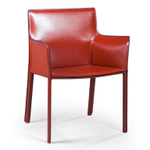 Стул с подлокотниками Barrie, кожа ретро-красный