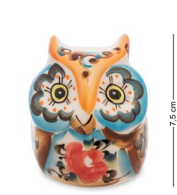 ГЛ- 605 Фигурка «Сова» нов. цв.(Гжельский фарфор)