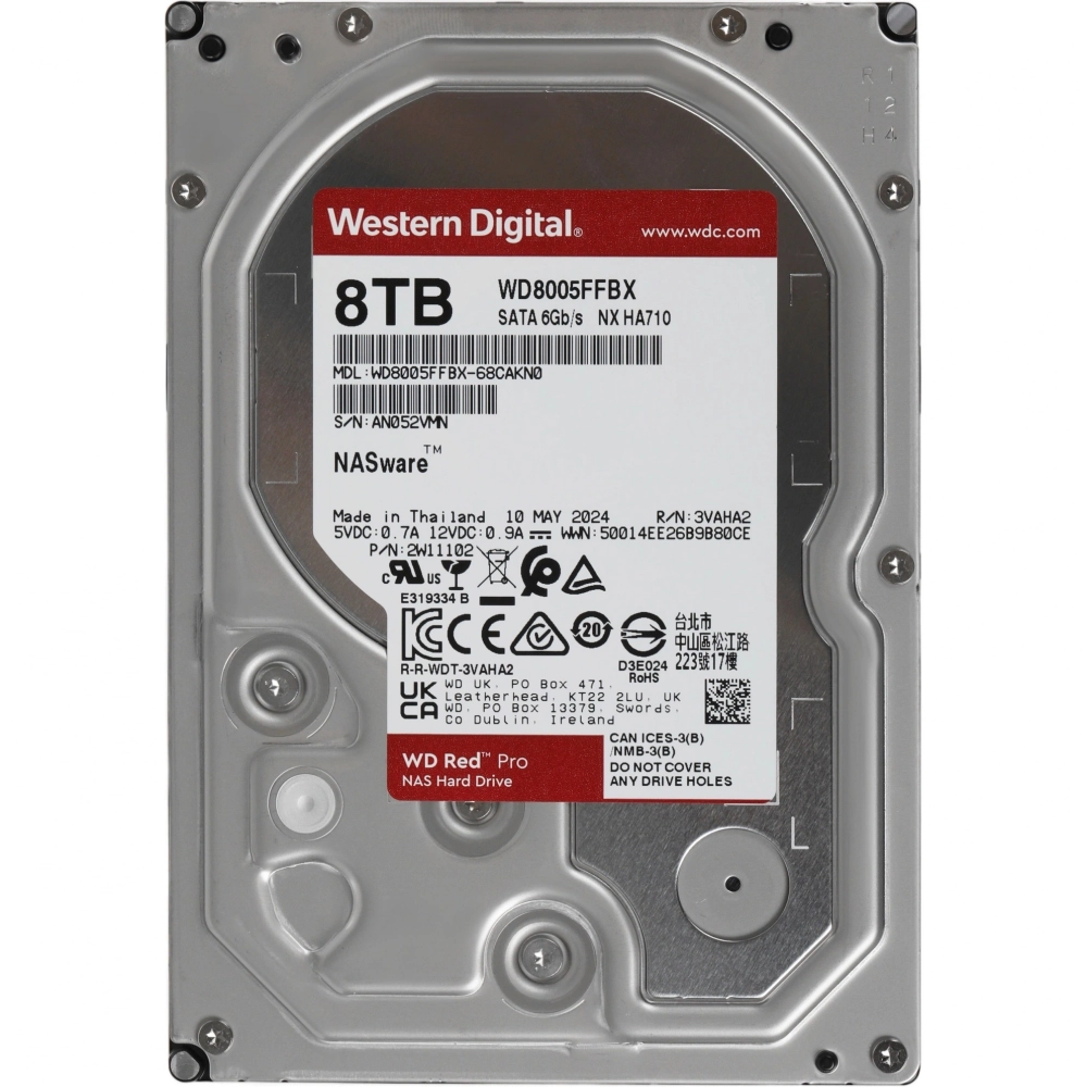 Жесткий диск WD SATA-III 8TB WD8005FFBX NAS Red Pro (7200rpm) 256Mb 3.5"