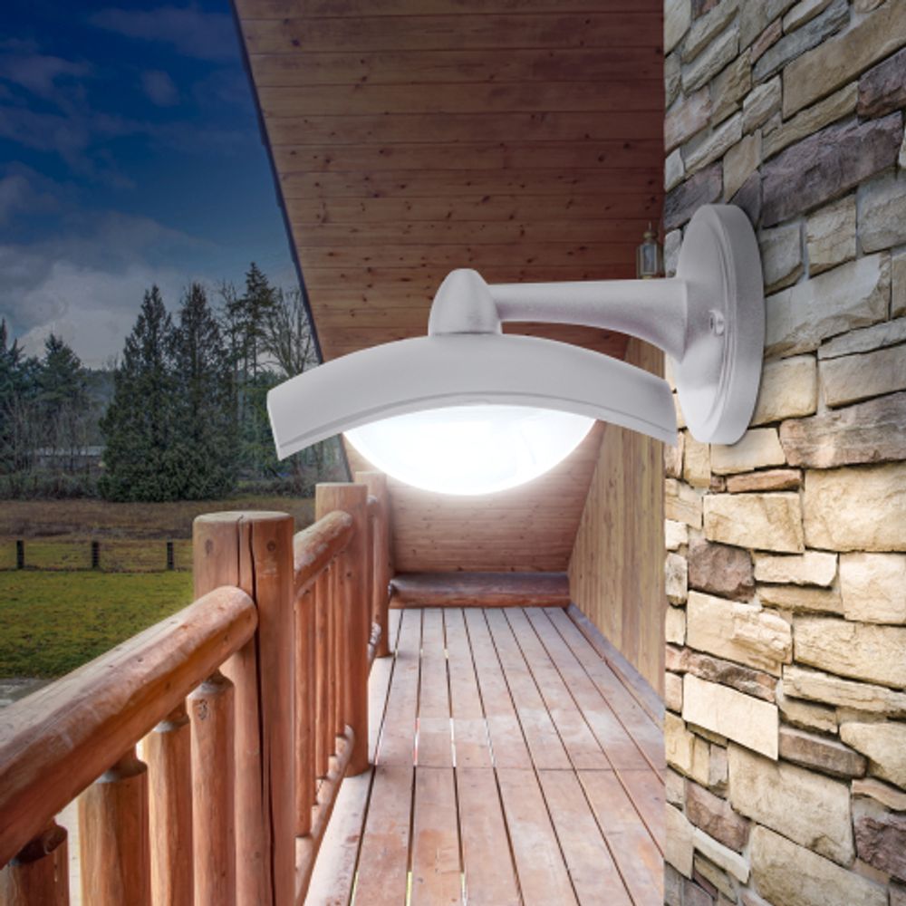 Садово-парковый светильник ЭРА ДБУ 07-8-004 Дели 4 белый 4 гранный настенный IP44 светодиодный 8Вт 6500K | Садово-парковые светильники