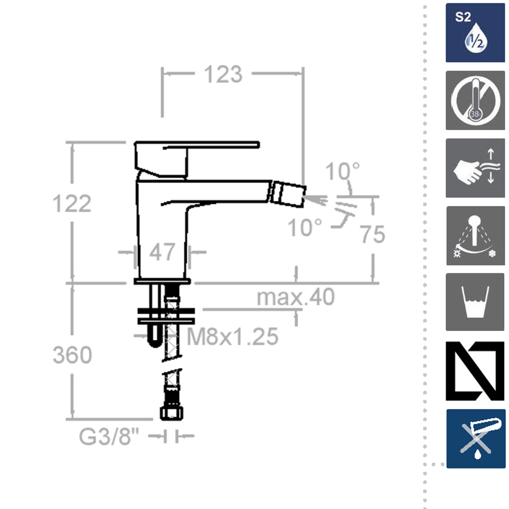 Смеситель для биде ALEXIA 360302