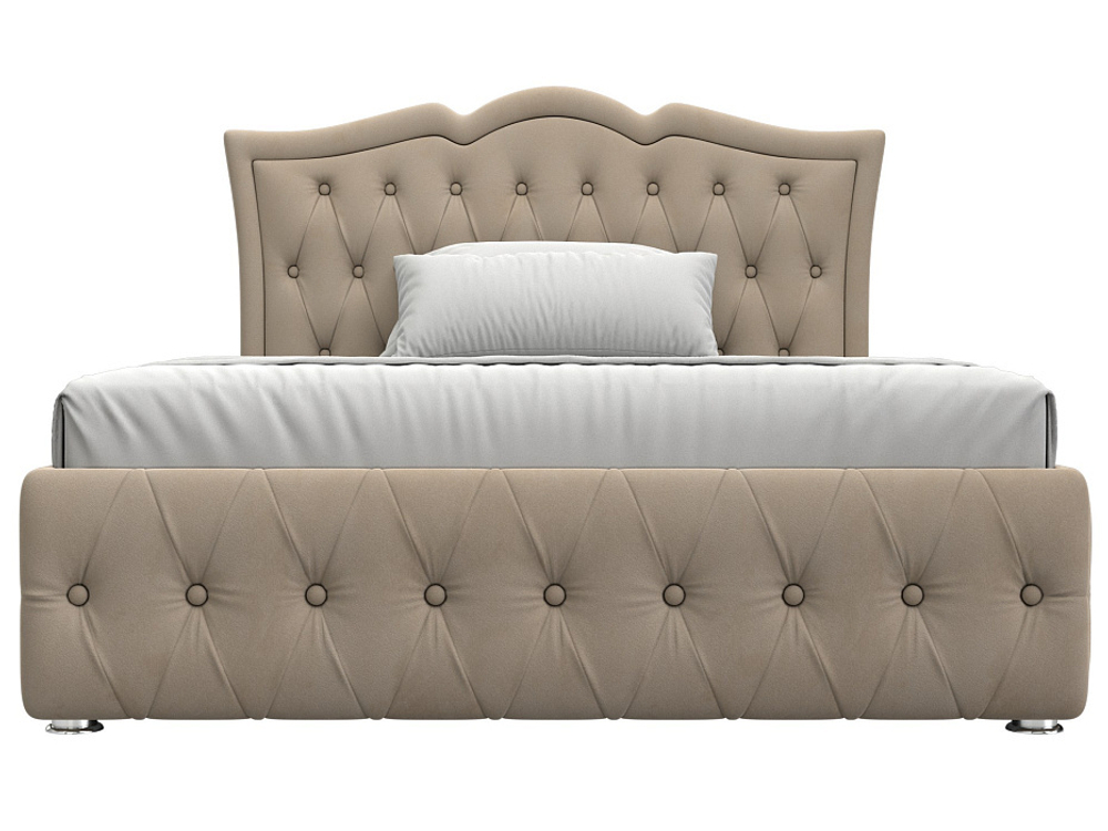 Кровать интерьерная Герда 140, Бежевый, Велюр, 120192