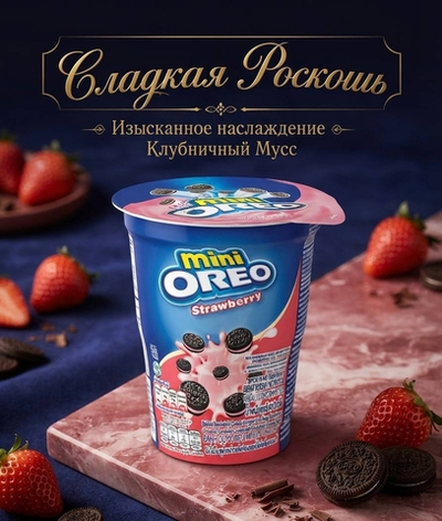 ОРЕО мини печенье в стаканчике  со вкусом клубника