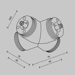 Х-образный вертикальный коннектор для системы без ввода питания Maytoni   CA017TX-B