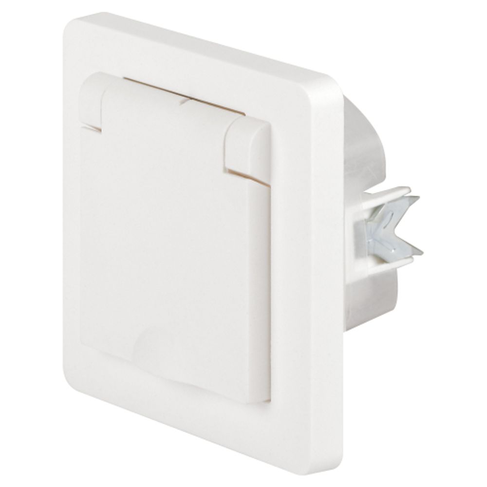 Розетка Intro Style 7-209-01 с заземлением 2P+E Schuko с крышкой шторками 16А-250В IP44 СУ белый