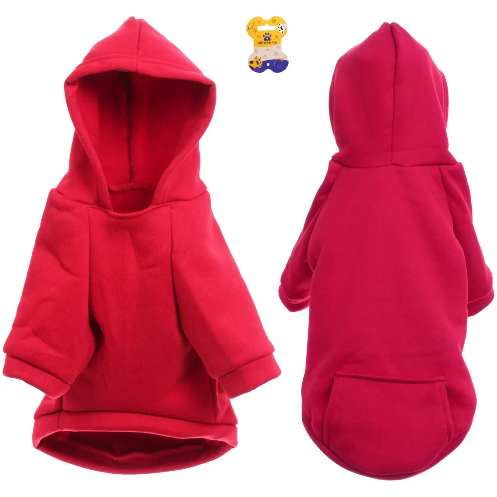 Кофта - толстовка для мелких пород собак «BRO Style», цвет бордовый, р XL (на флисе)