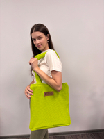 Вязаный шоппер "Джерси" 36х36см (нежно-зеленый)