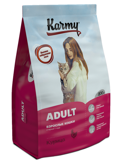 Karmy Эдалт Курица Корм для взрослых кошек старше 1 года Karmy Эдалт Курица Корм для взрослых кошек старше 1 года