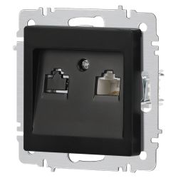 Розетка Intro Accent 6-303-05 информационная RJ45, IP20, СУ, антрацит | Intro
