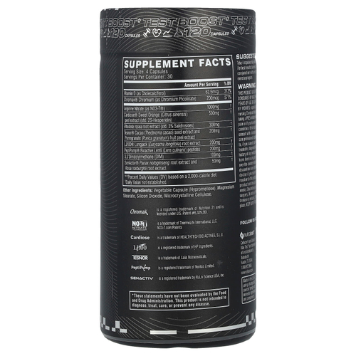 C4 / Cellucor, Max Test ™, Testosterone Booster, 120 капсул