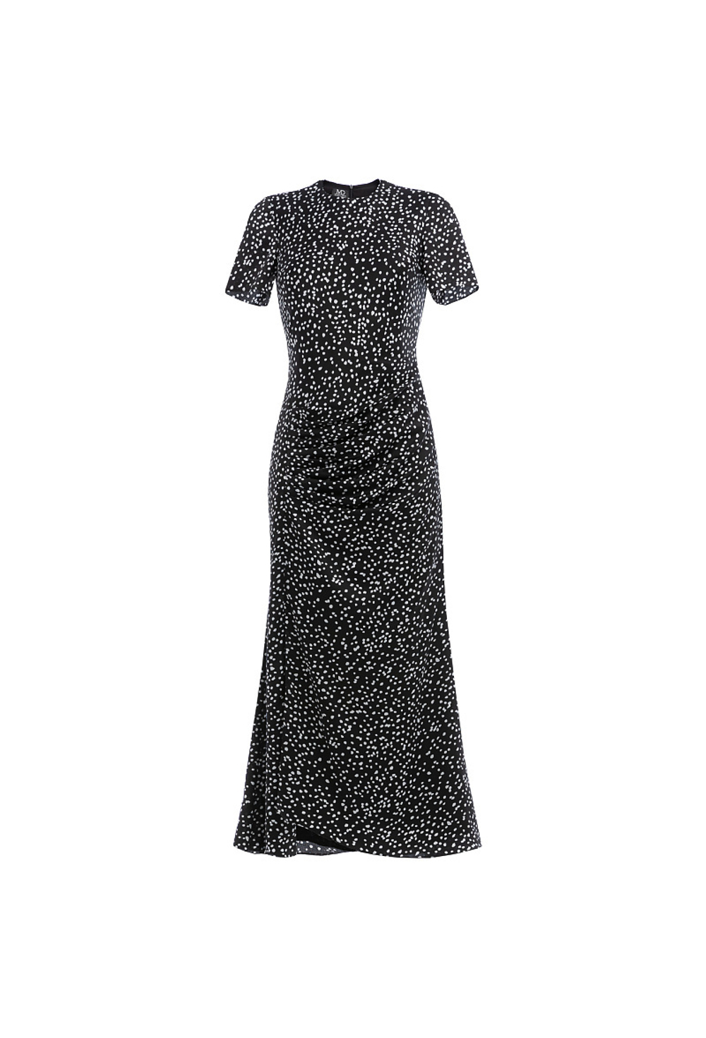 Платье "в горох" с декоративными складками черное 09-01-25 SS