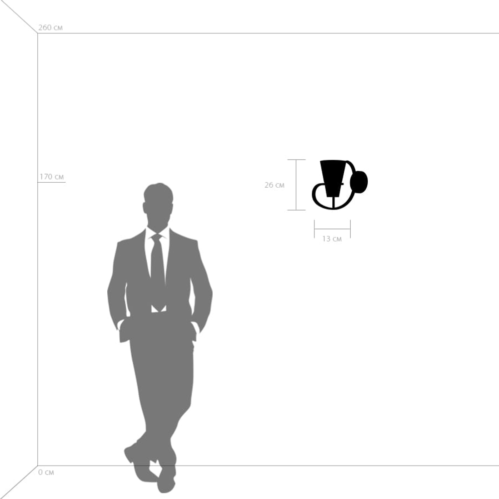 733617 Бра FIACOLLA 1х40W E14 ЧЕРНЫЙ/БЕЛЫЙ