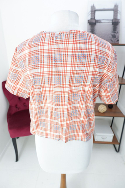 Футболка H&M из хлопка в клетку 50 размер