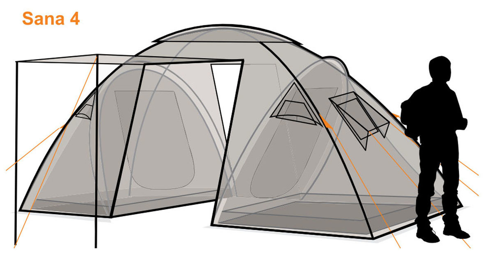 Кемпинговая палатка для четверых SANA 4 от Canadian Camper, forest