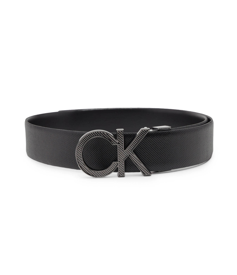 Кожаный ремень ADJ/REV CK METAL DIAGONAL 35MM Calvin Klein - черный(K50K510928)