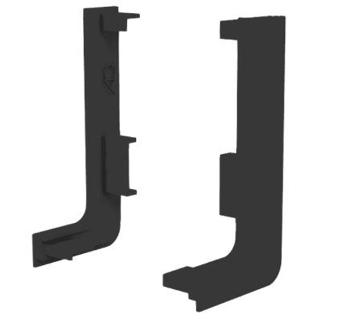 Заглушка контурная левая для горизонт. L-образного профиля Gola-X, черный, AQ