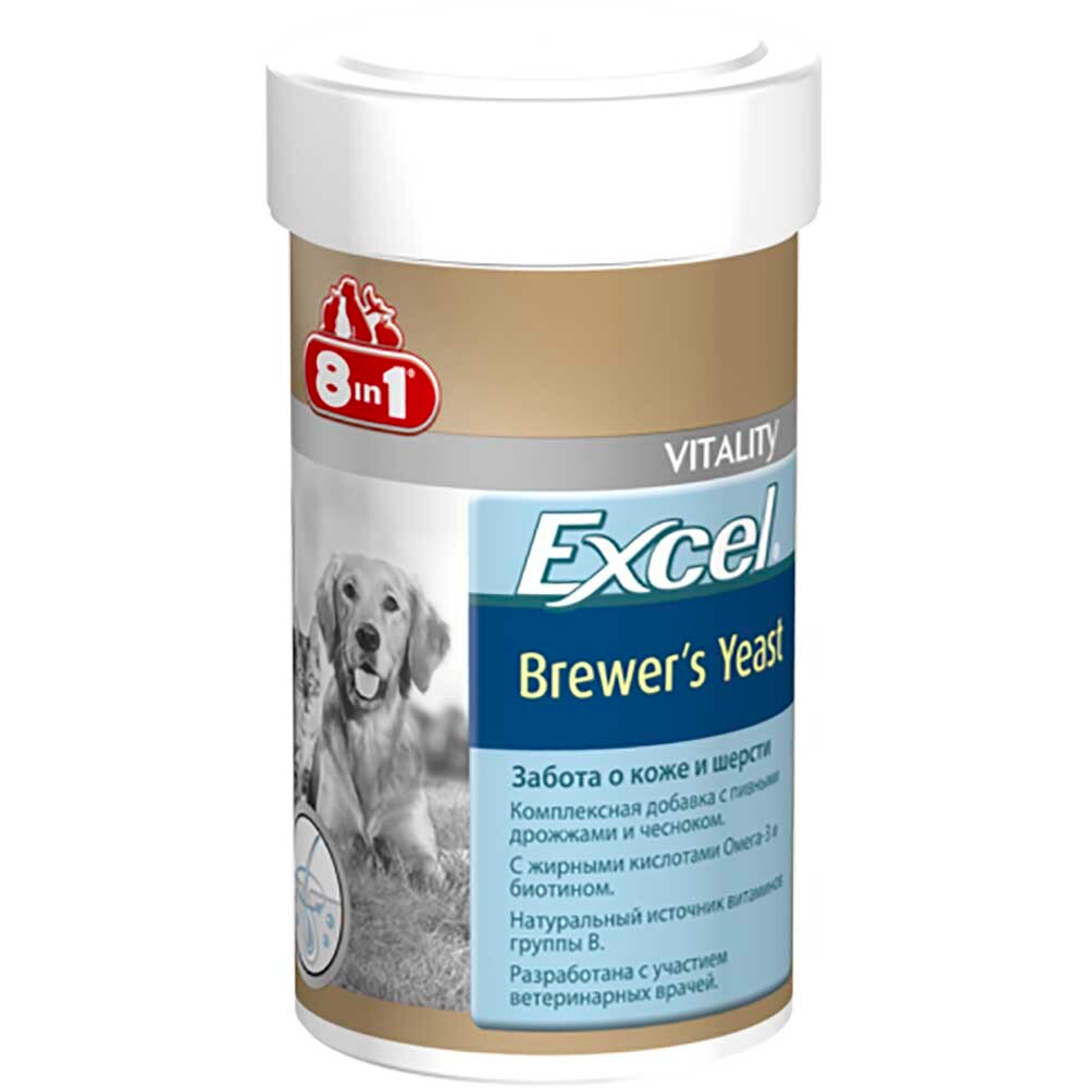 Витамины для кожи и шерсти для собак и кошек (8in1 Excel Brewer's Yeast)