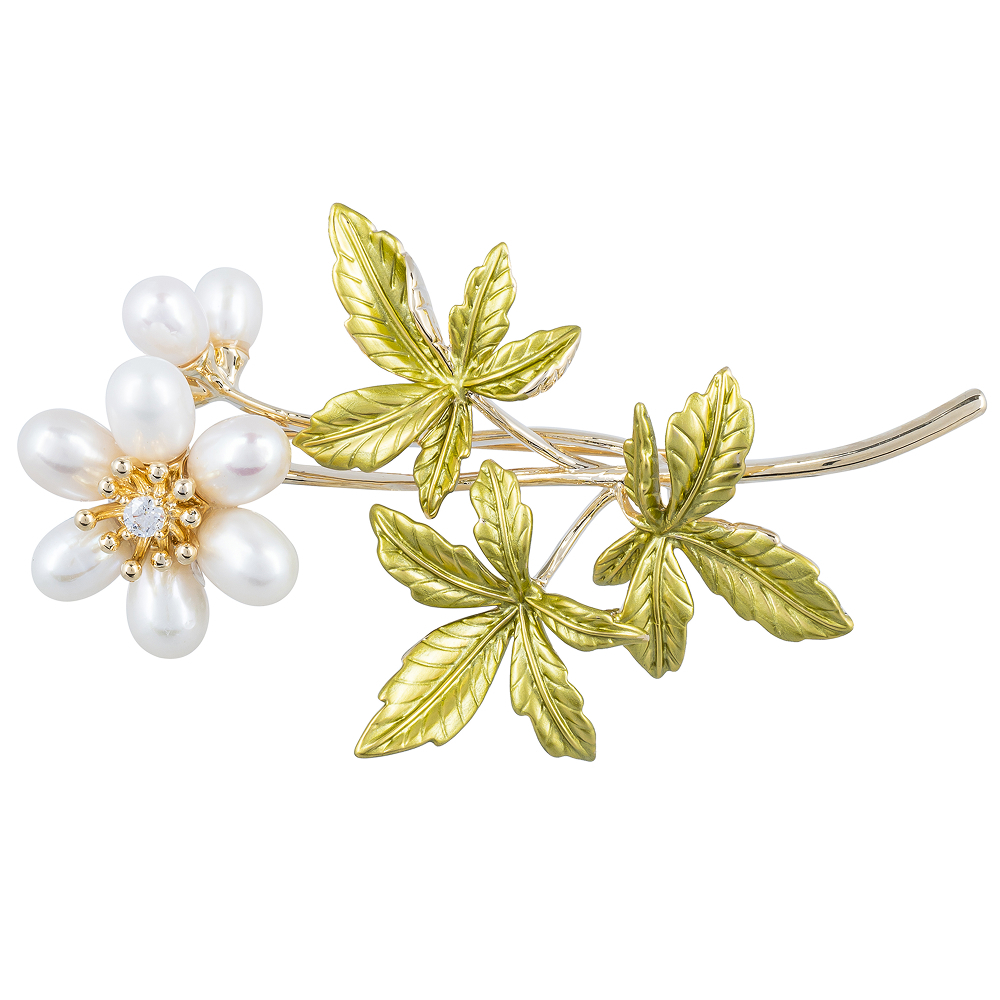 Брошь Shadore Букет Natural pearl XR12097A3 G