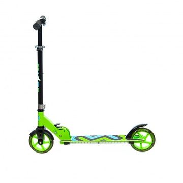 Складной двухколёсный самокат со светящимися колёсами и платформой Micar Flash 145 зелёный