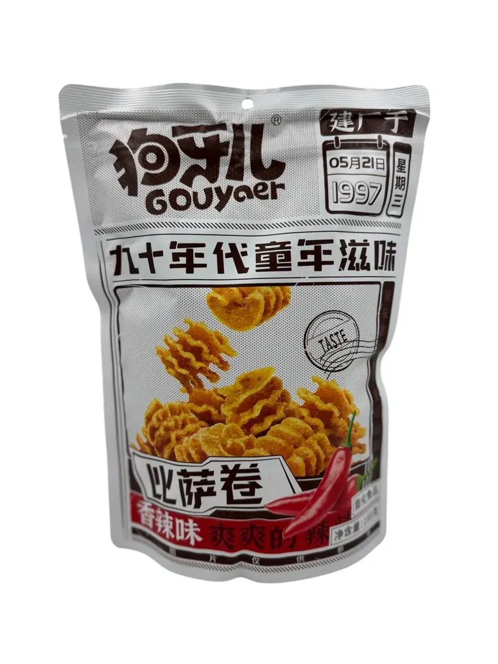 Китайские чипсы Pizza Roll со вкусом перца чили, 188 гр