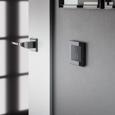 Умный сенсорный выключатель двухклавишный (черный)