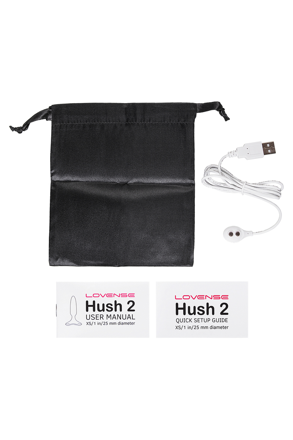 Анальная втулка LOVENSE Hush 2 (XS), силикон, черная, 12,1 см, Ø 2,5 см