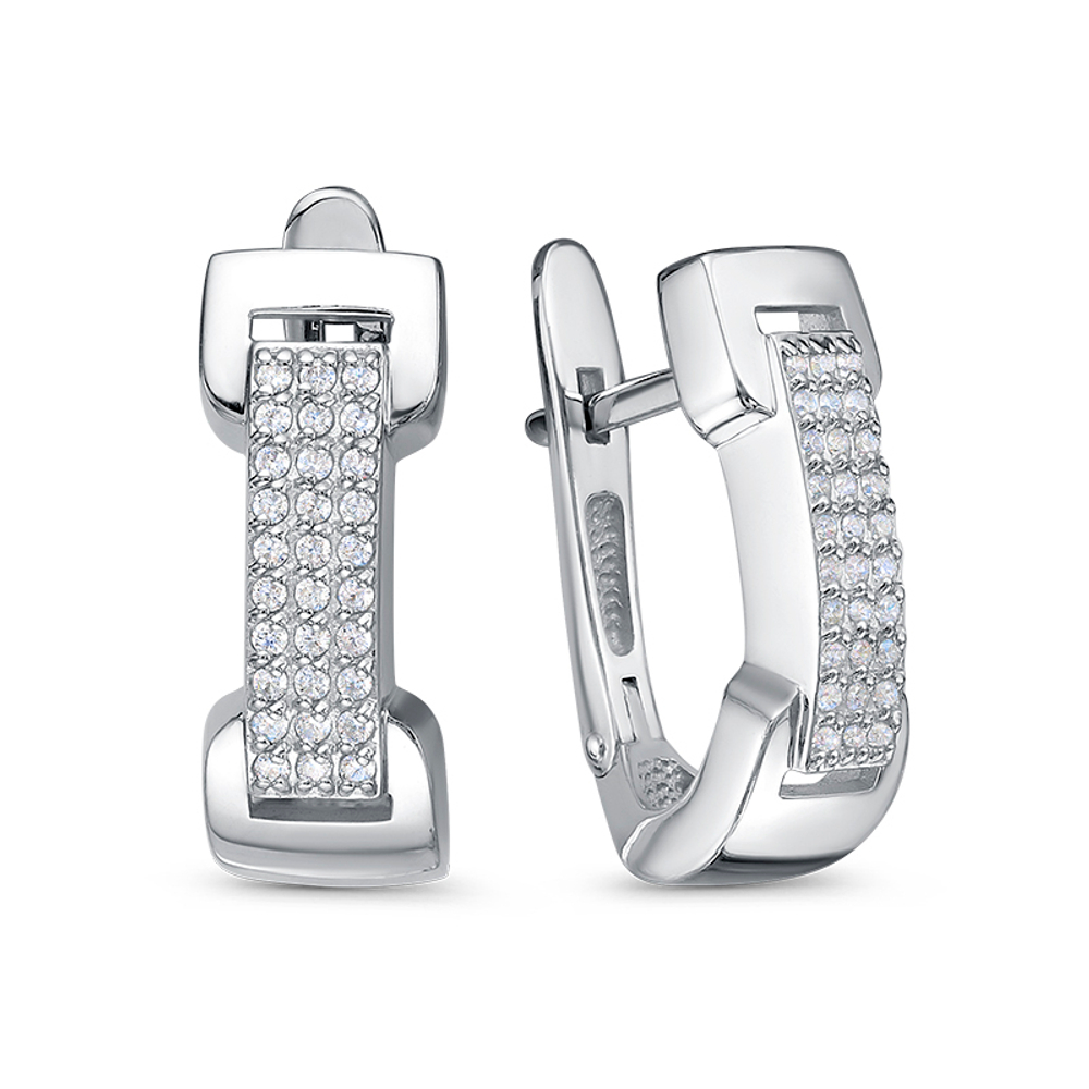 Серьги из серебра 925 пробы с Фианит
