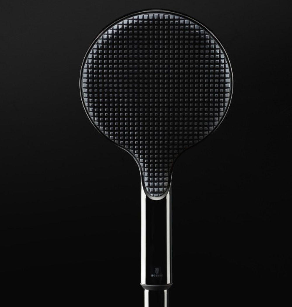 Bossini Apice душ ручной: Ø 140 мм с водорозеткой скрытого монтажа и держателем, шланг Cromolux 1500 мм 1/2 “F, цвет черный матовый