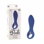 Голубой вибратор с ручкой-кольцом Posh Silicone O Probes - 15 см.