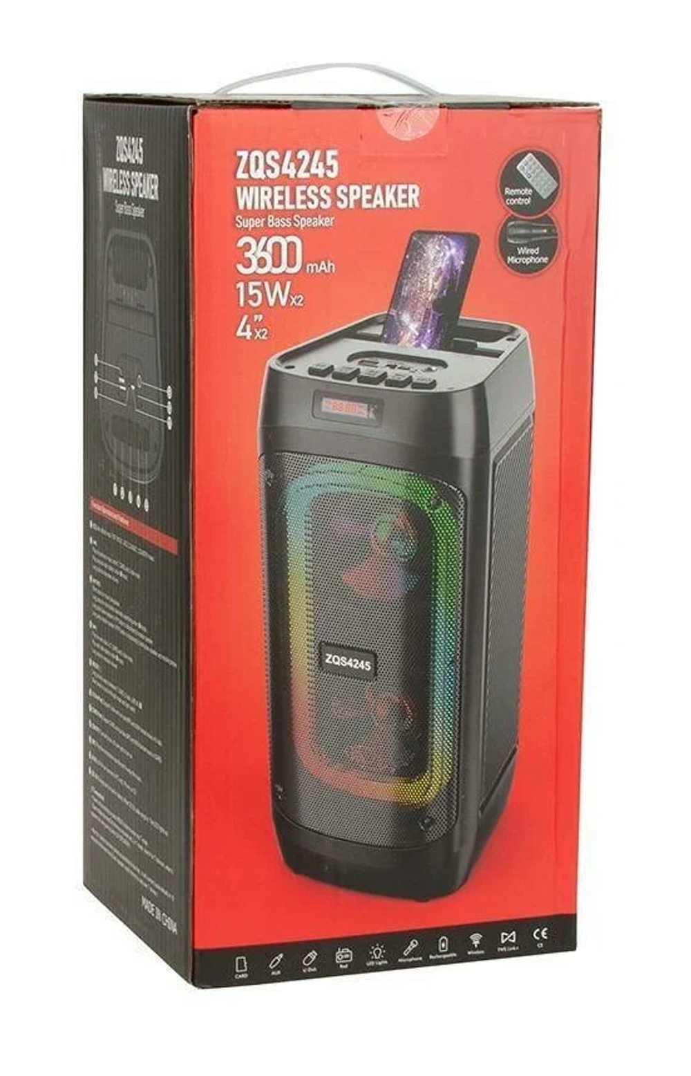 Беспроводная колонка BT Speaker ZQS-4245 30W/3.6A Караоке