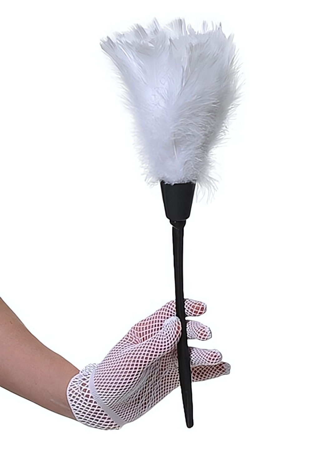 Белая перьевая щеточка горничной (Цвет: белый с черным)