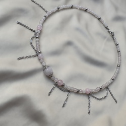 Колье «Розовый шёпот» — розовый кварц