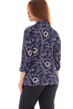 Блузка женская 1913АП, цепи синий #110ЦеСи091913АП