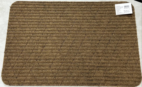 Коврик придверный влаговпитывающий Ромб Лазер без канта коричневый