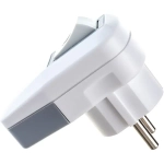 Вилка с заземлением, с выключателем/вилка с кнопкой угловая, белый-серый (16А, 250В)