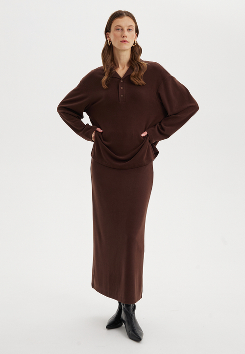 Юбка макси из трикотажа