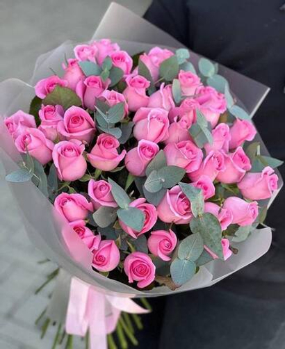 Букет из розовых роз "Soft Romance"