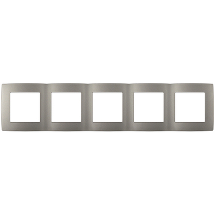 Рамка для розеток и выключателей ЭРА Серия 12 12-5005-16 на 5 постов, титан