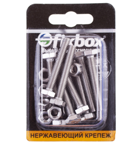 Болт нерж.DIN 933 М 6х40 с гайкой DIN934 (10 шт) 560250