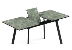 Стеклянный стол Агни 110 королевский мрамор / черный матовый